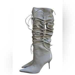 Dolce & Gabbana Light Grey Leather Boots 40